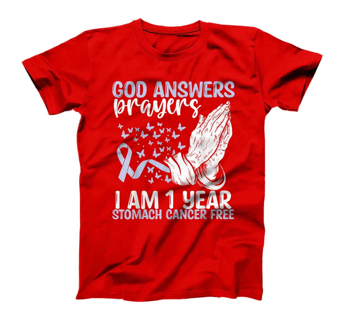 1 Year Stomach Cancer Free God Prayer Cancer Awareness T-Shirt