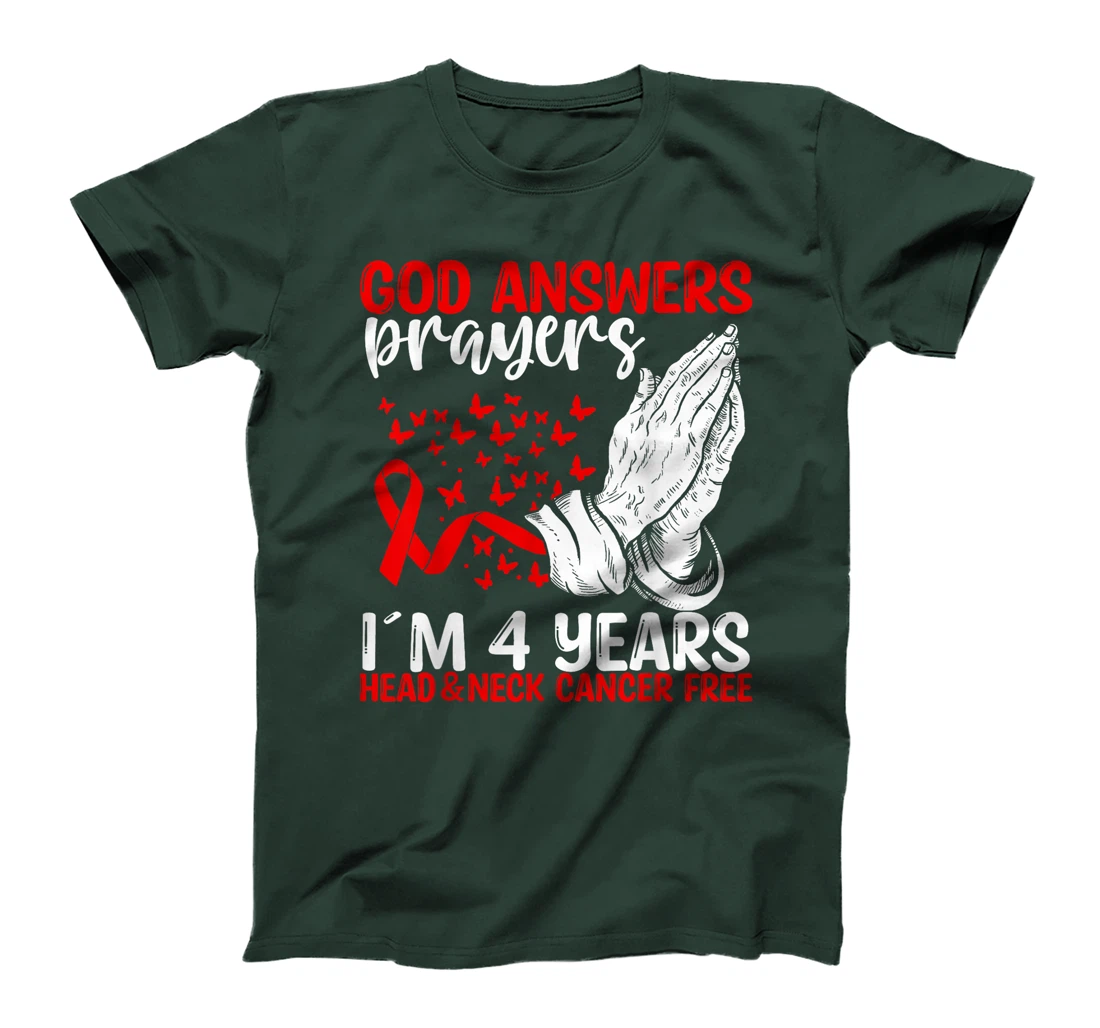 4 Years Head&Neck Cancer Free God Prayer Cancer Awareness T-Shirt