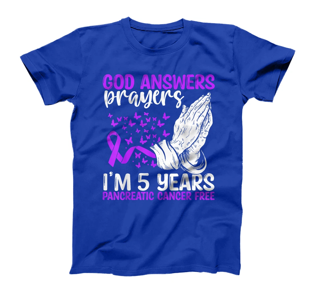 5 Years Pancreatic Cancer Free God Prayer Cancer Awareness T-Shirt
