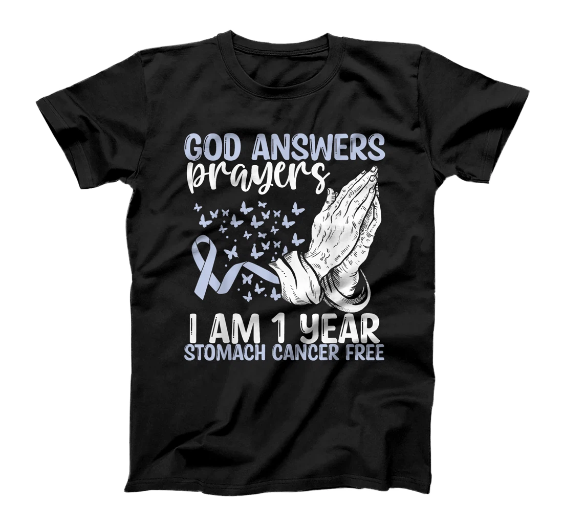 1 Year Stomach Cancer Free God Prayer Cancer Awareness T-Shirt