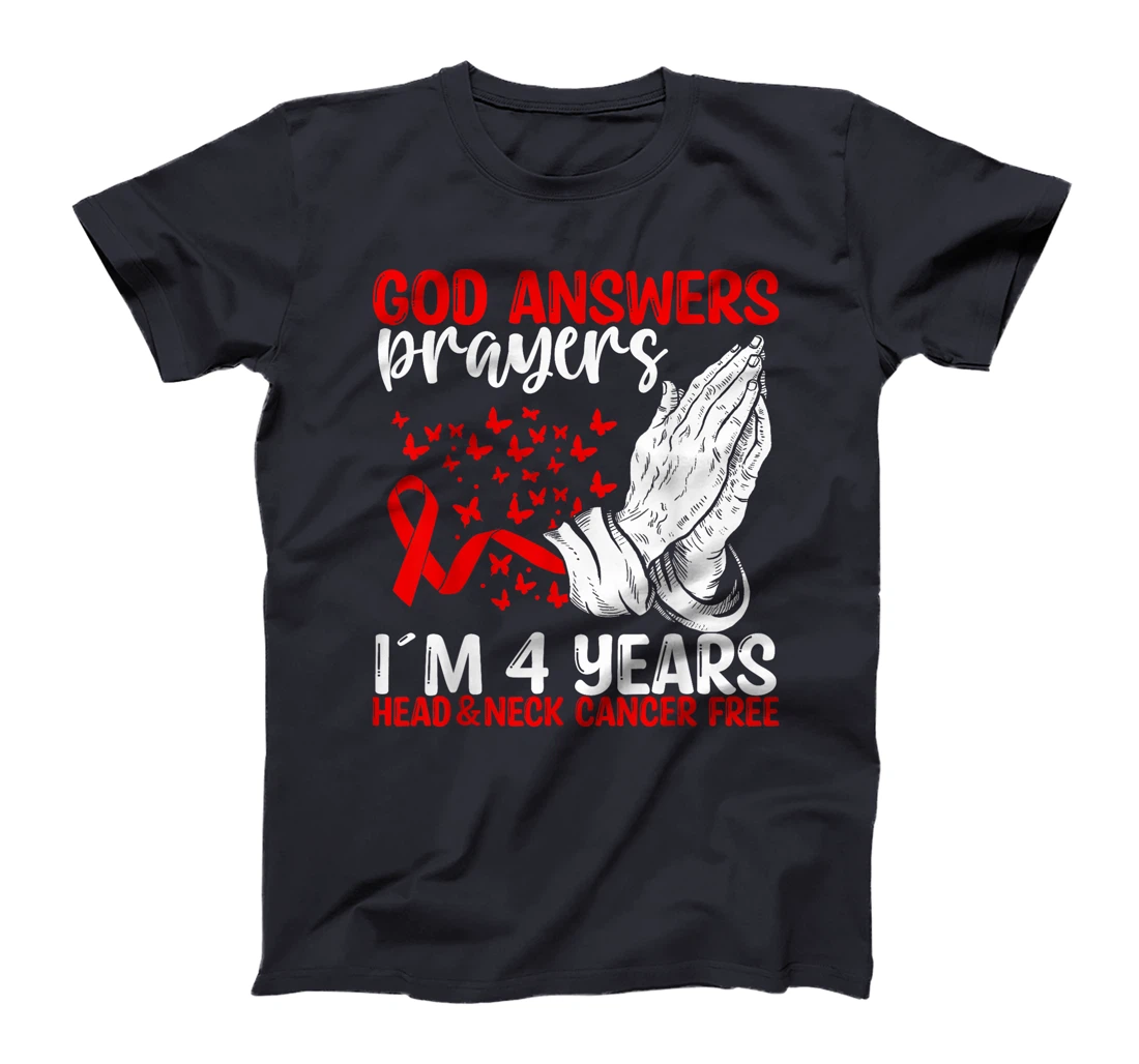 4 Years Head&Neck Cancer Free God Prayer Cancer Awareness T-Shirt