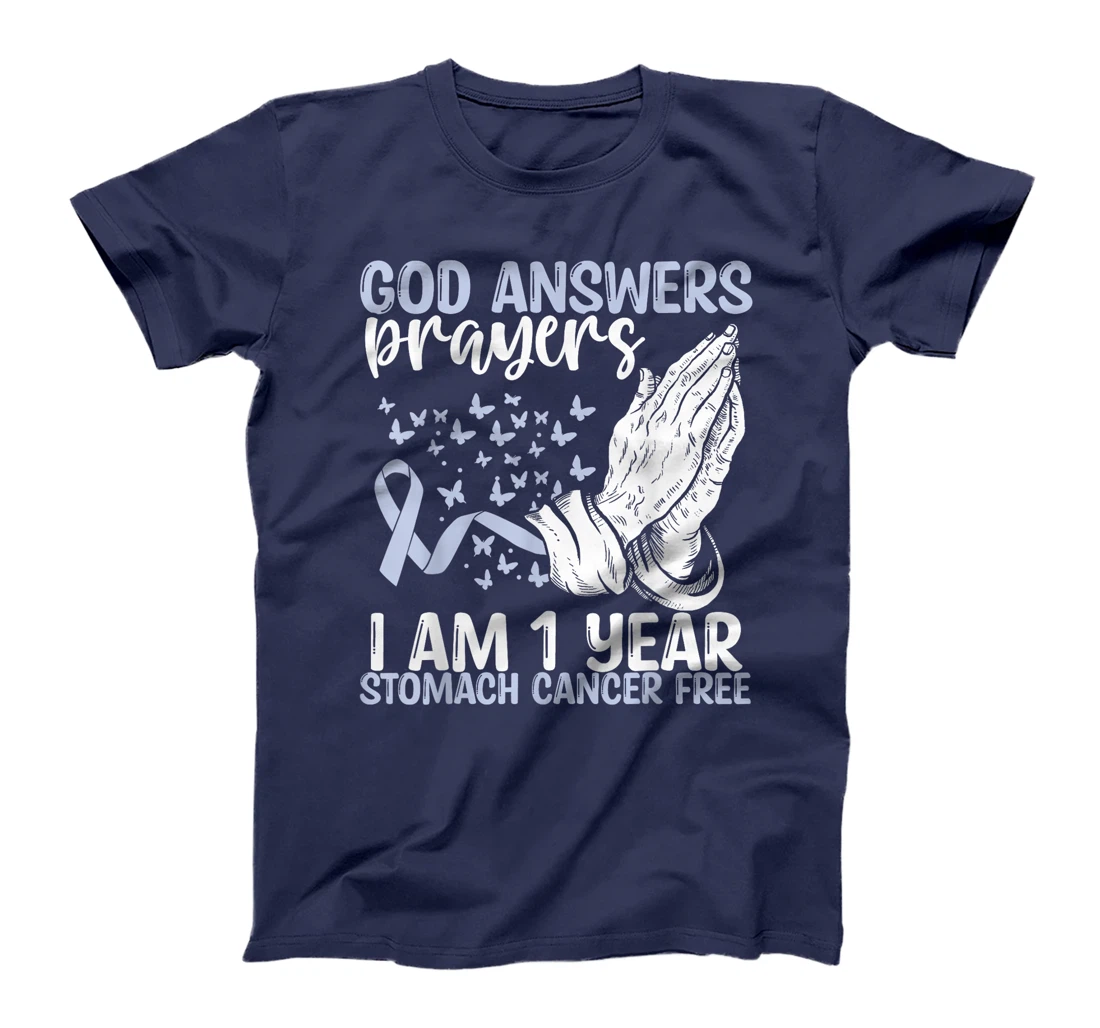 1 Year Stomach Cancer Free God Prayer Cancer Awareness T-Shirt