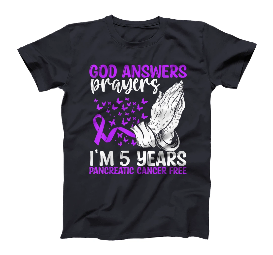 5 Years Pancreatic Cancer Free God Prayer Cancer Awareness T-Shirt