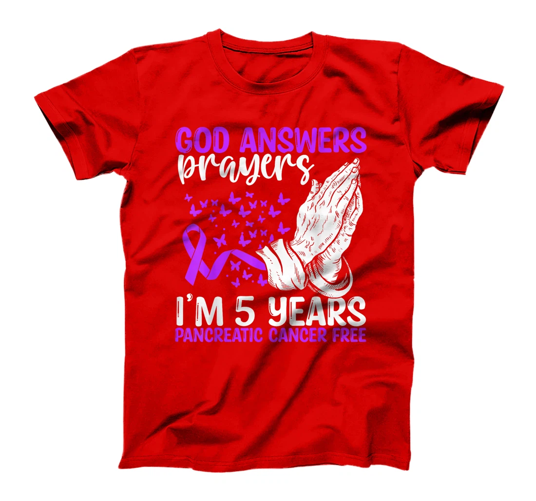 5 Years Pancreatic Cancer Free God Prayer Cancer Awareness T-Shirt