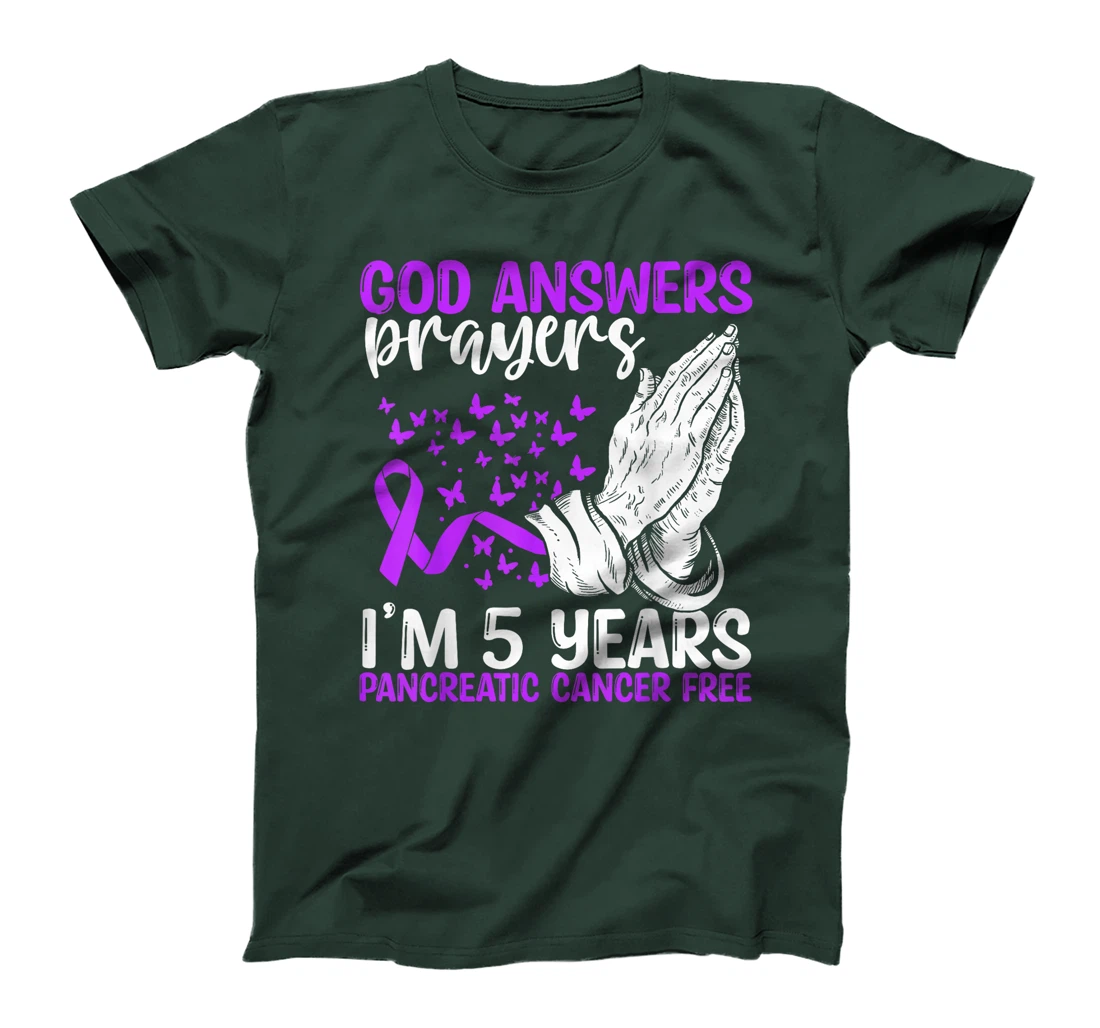 5 Years Pancreatic Cancer Free God Prayer Cancer Awareness T-Shirt