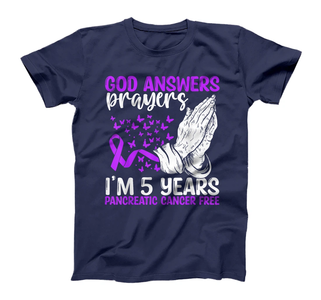 5 Years Pancreatic Cancer Free God Prayer Cancer Awareness T-Shirt