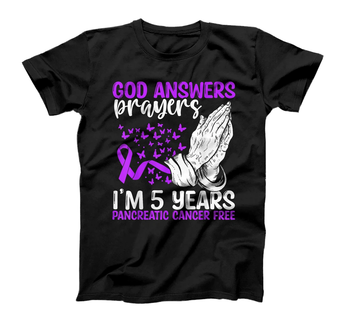 5 Years Pancreatic Cancer Free God Prayer Cancer Awareness T-Shirt