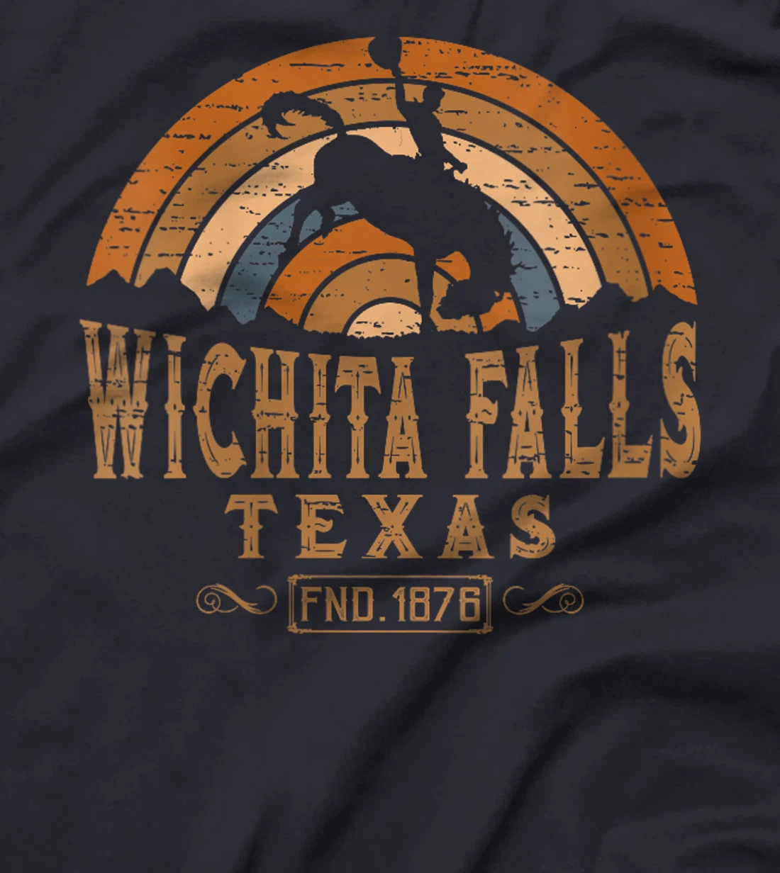 Womens Wichita Falls Texas TX Retro Style Rodeo Cowboy T-Shirt
