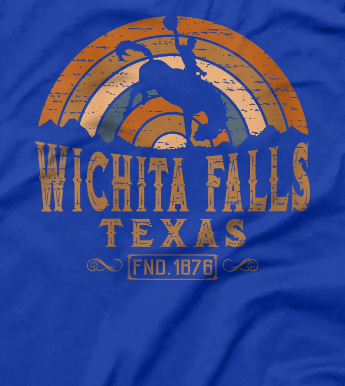 Womens Wichita Falls Texas TX Retro Style Rodeo Cowboy T-Shirt