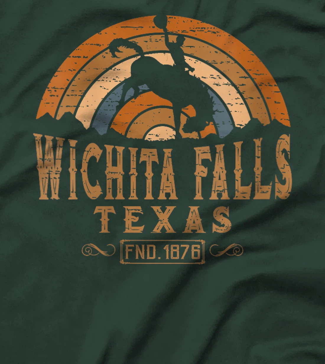 Womens Wichita Falls Texas TX Retro Style Rodeo Cowboy T-Shirt