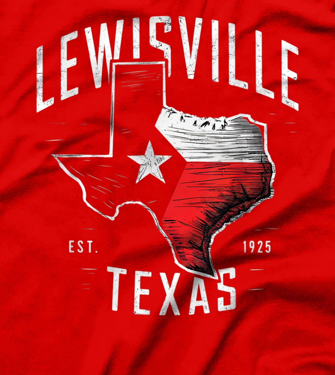 Lewisville Texas TX Vintage State Flag | Est. 1925 T-Shirt