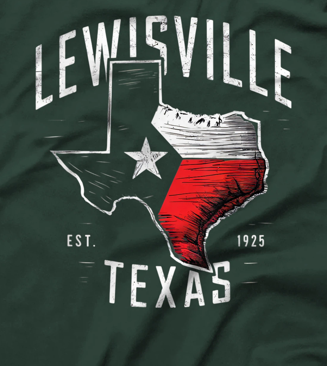 Lewisville Texas TX Vintage State Flag | Est. 1925 T-Shirt