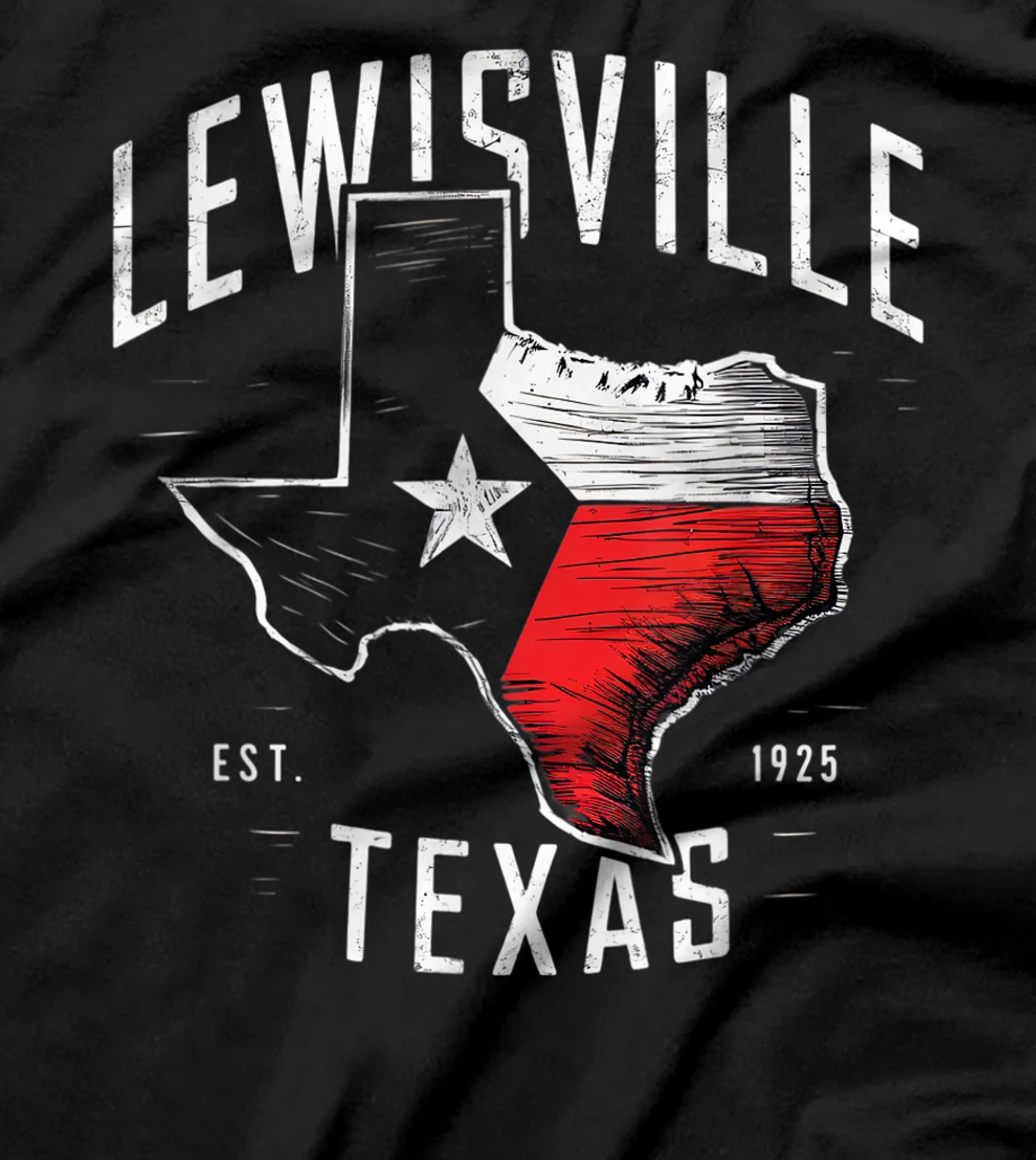 Lewisville Texas TX Vintage State Flag | Est. 1925 T-Shirt