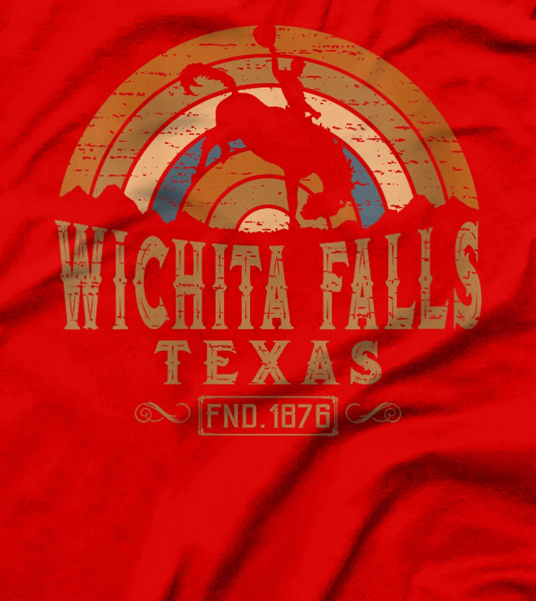 Womens Wichita Falls Texas TX Retro Style Rodeo Cowboy T-Shirt