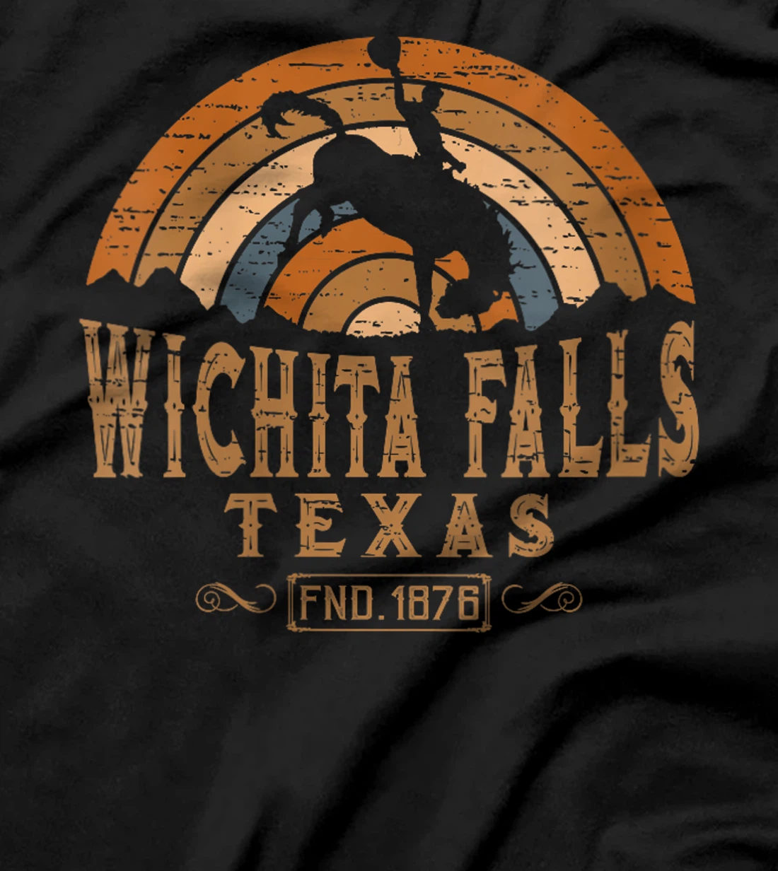 Womens Wichita Falls Texas TX Retro Style Rodeo Cowboy T-Shirt