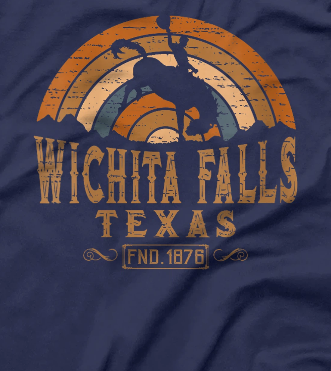 Womens Wichita Falls Texas TX Retro Style Rodeo Cowboy T-Shirt