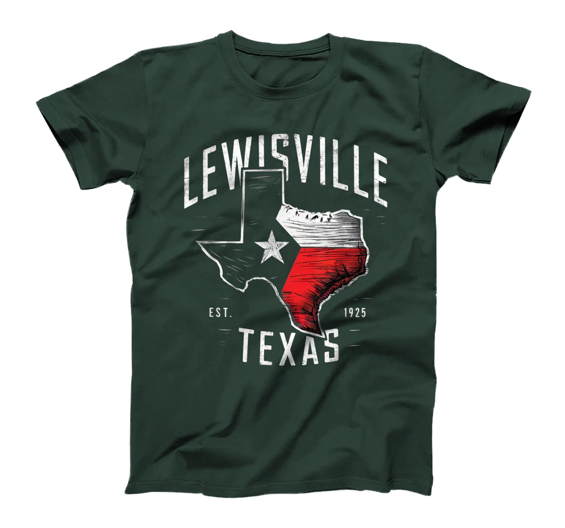 Lewisville Texas TX Vintage State Flag | Est. 1925 T-Shirt