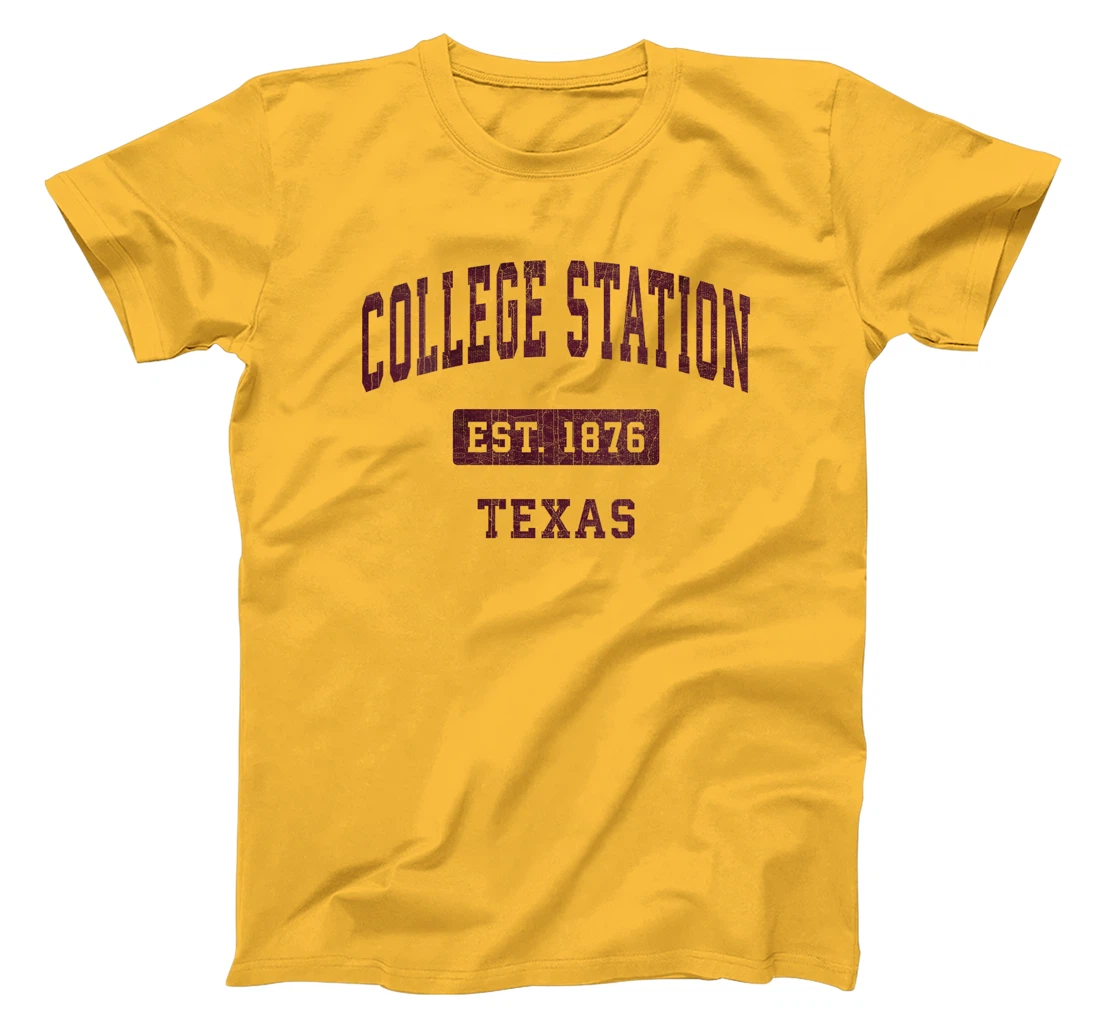 Womens College Station Texas TX Vintage Athletic Sports Design T-Shirt