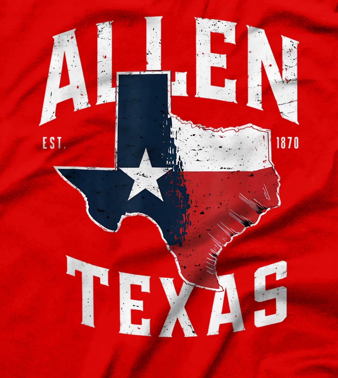 Allen Texas TX Vintage State Flag | Est. 1870 T-Shirt
