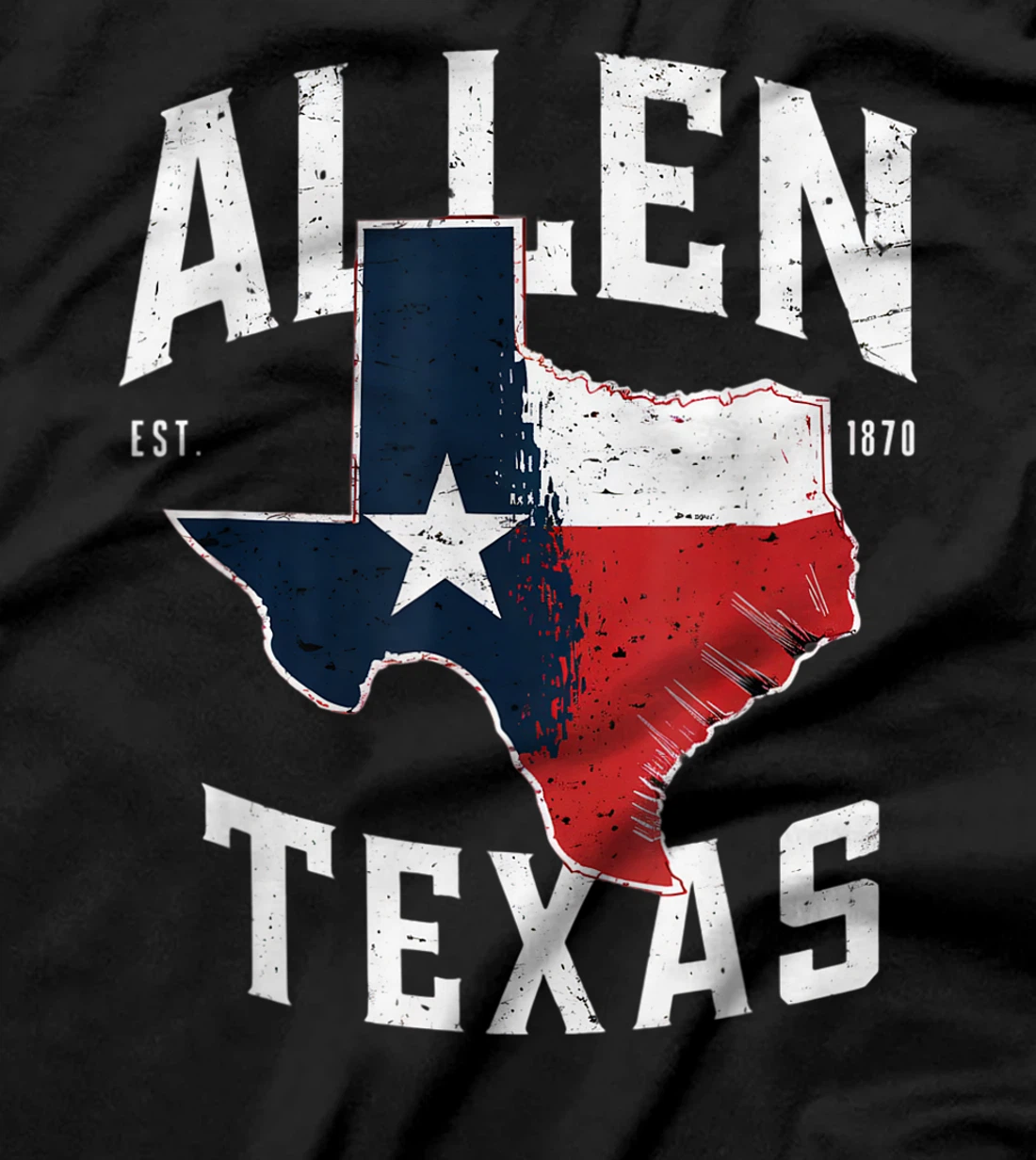 Allen Texas TX Vintage State Flag | Est. 1870 T-Shirt