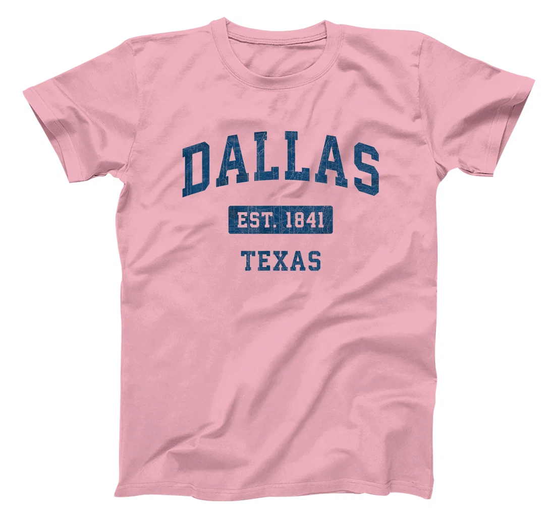 Dallas Texas TX Vintage Athletic Navy Sports Design T-Shirt