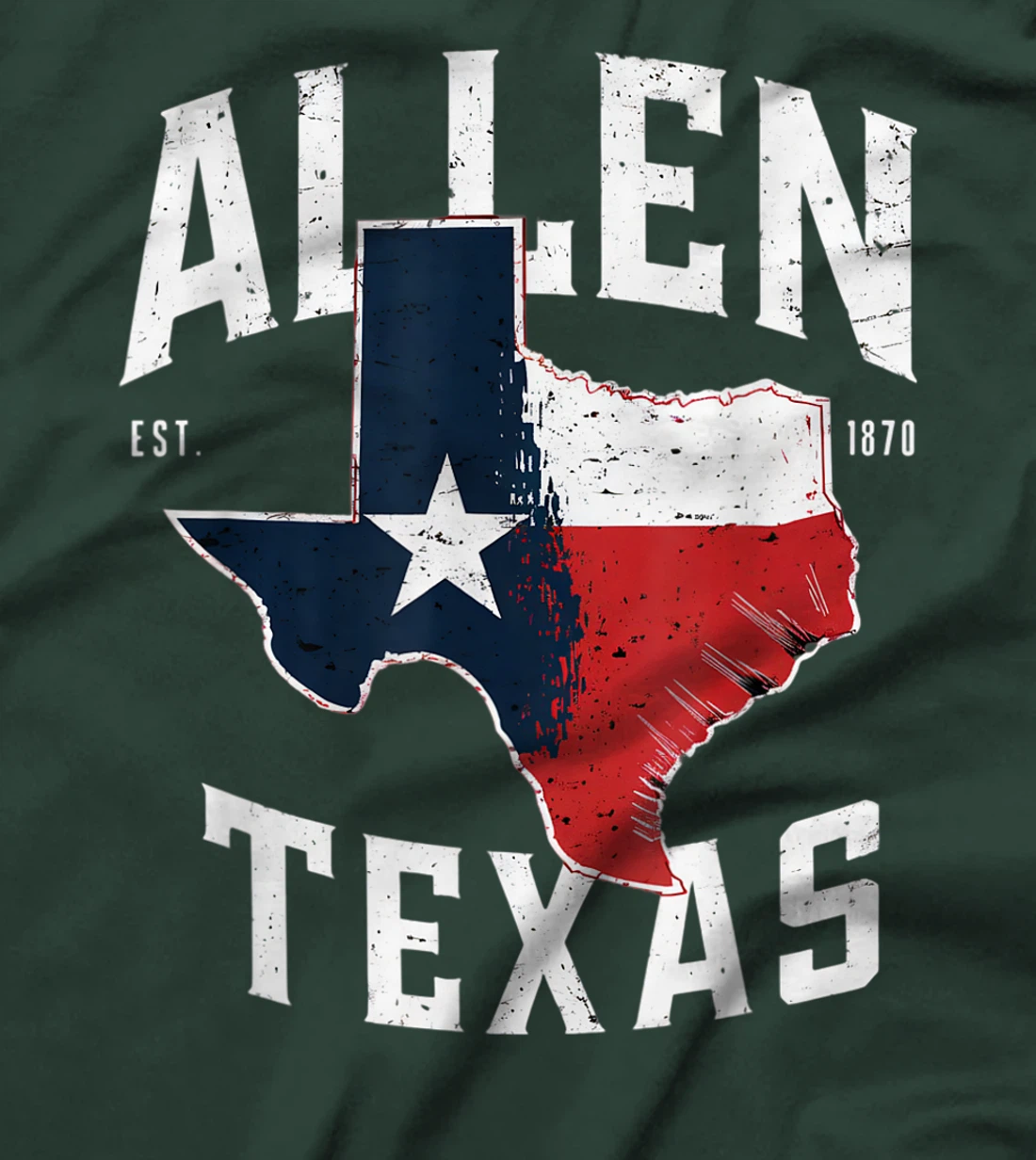 Allen Texas TX Vintage State Flag | Est. 1870 T-Shirt
