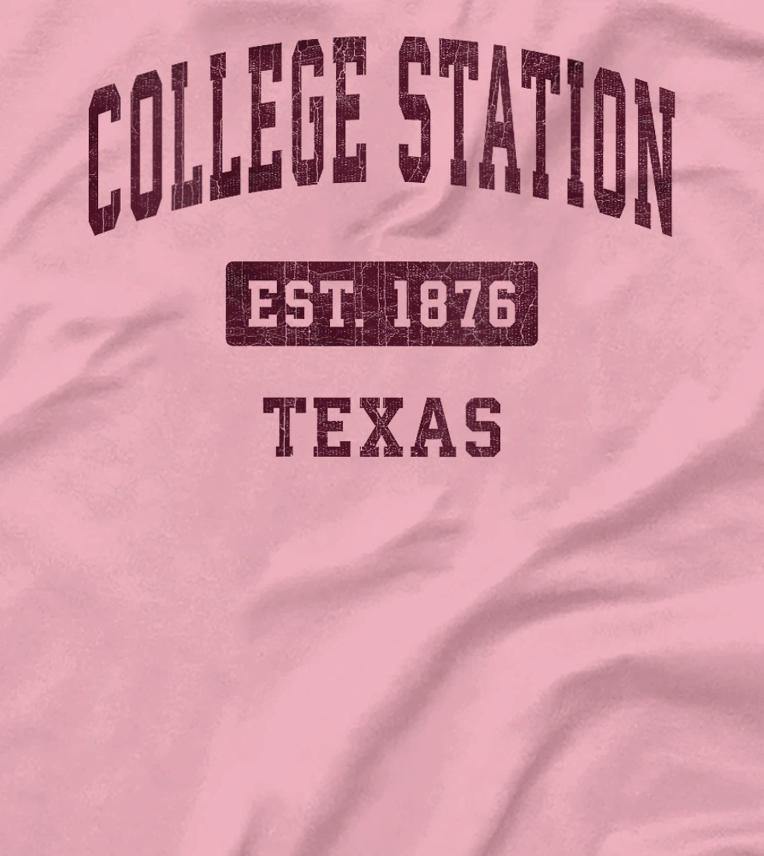 Womens College Station Texas TX Vintage Athletic Sports Design T-Shirt