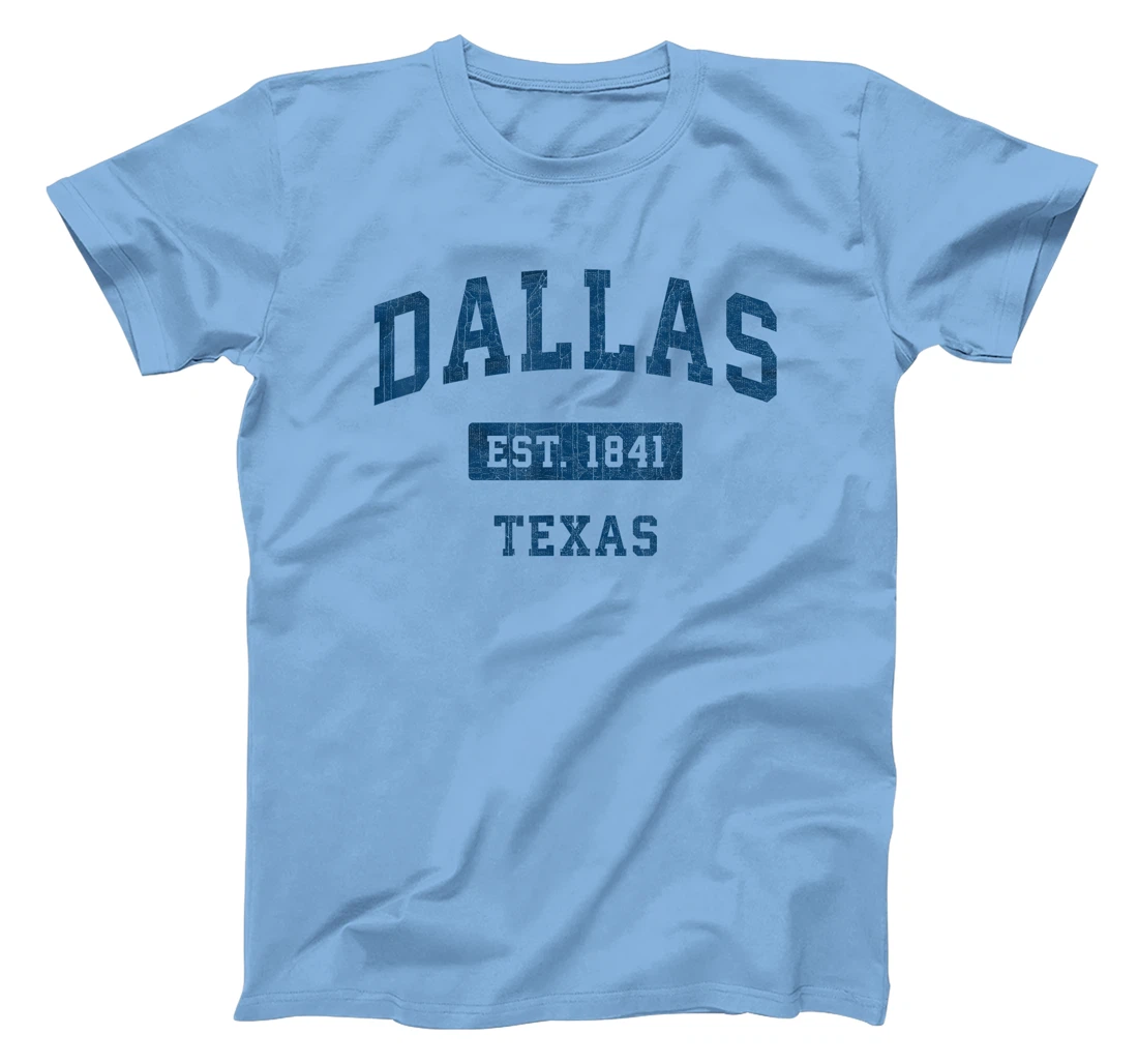 Dallas Texas TX Vintage Athletic Navy Sports Design T-Shirt