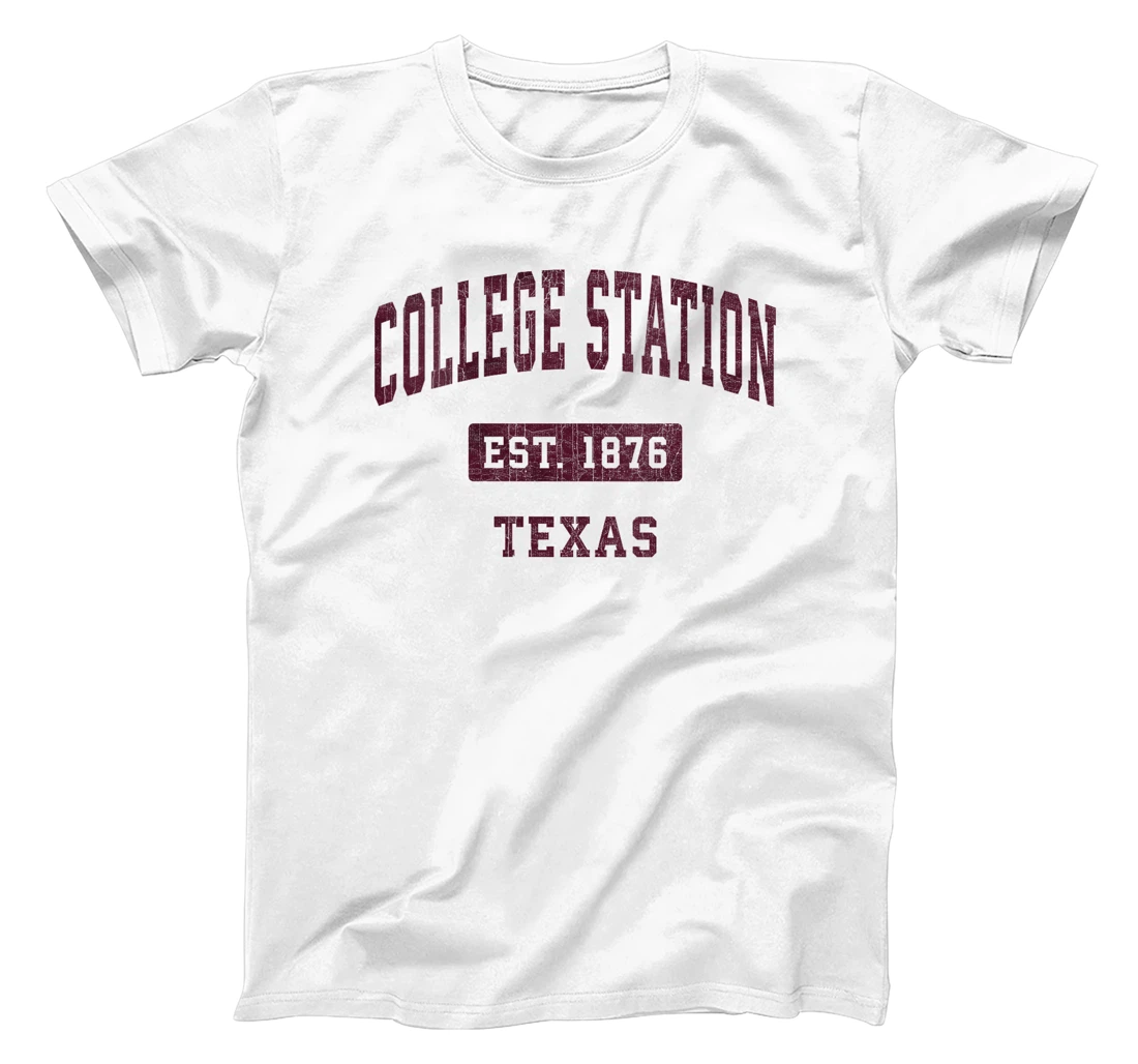 Womens College Station Texas TX Vintage Athletic Sports Design T-Shirt