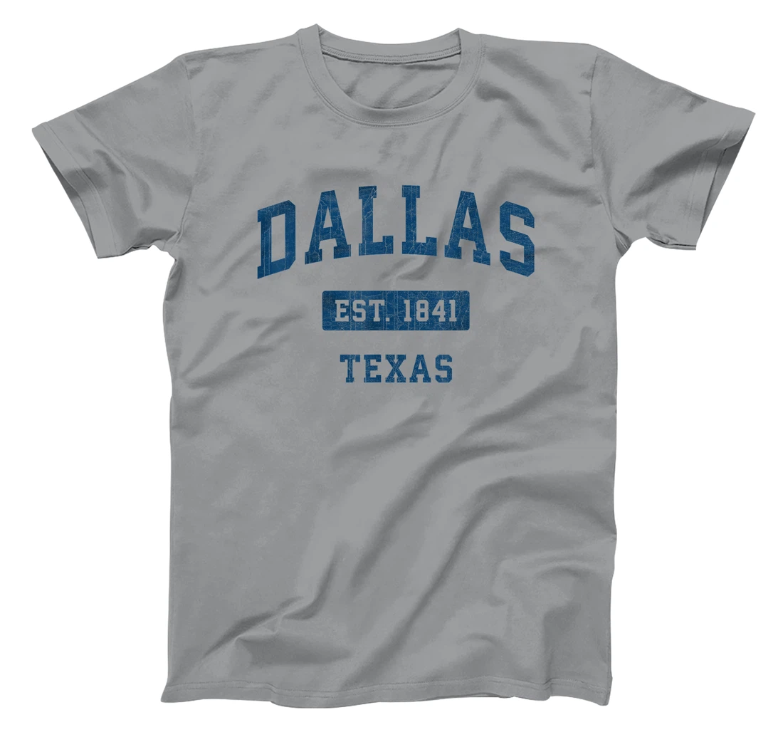 Dallas Texas TX Vintage Athletic Navy Sports Design T-Shirt