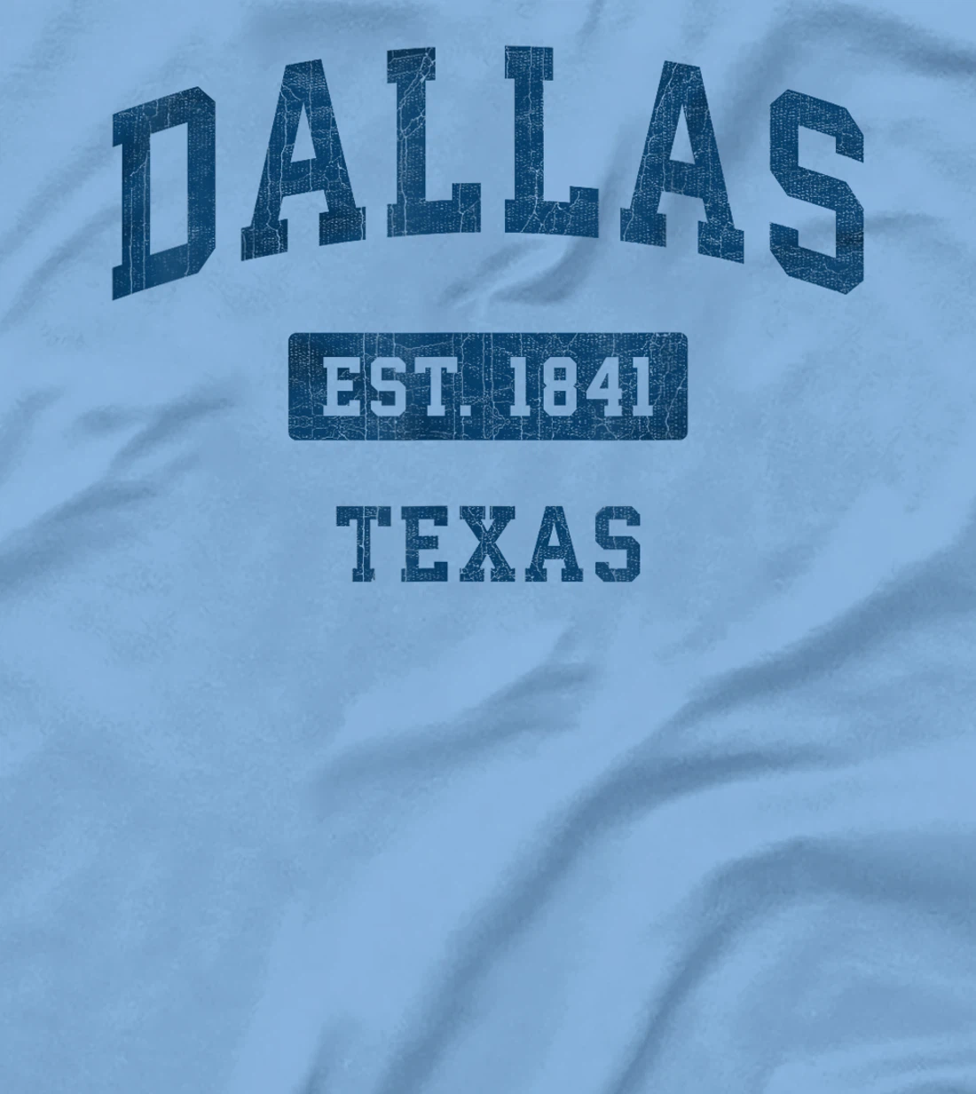 Dallas Texas TX Vintage Athletic Navy Sports Design T-Shirt