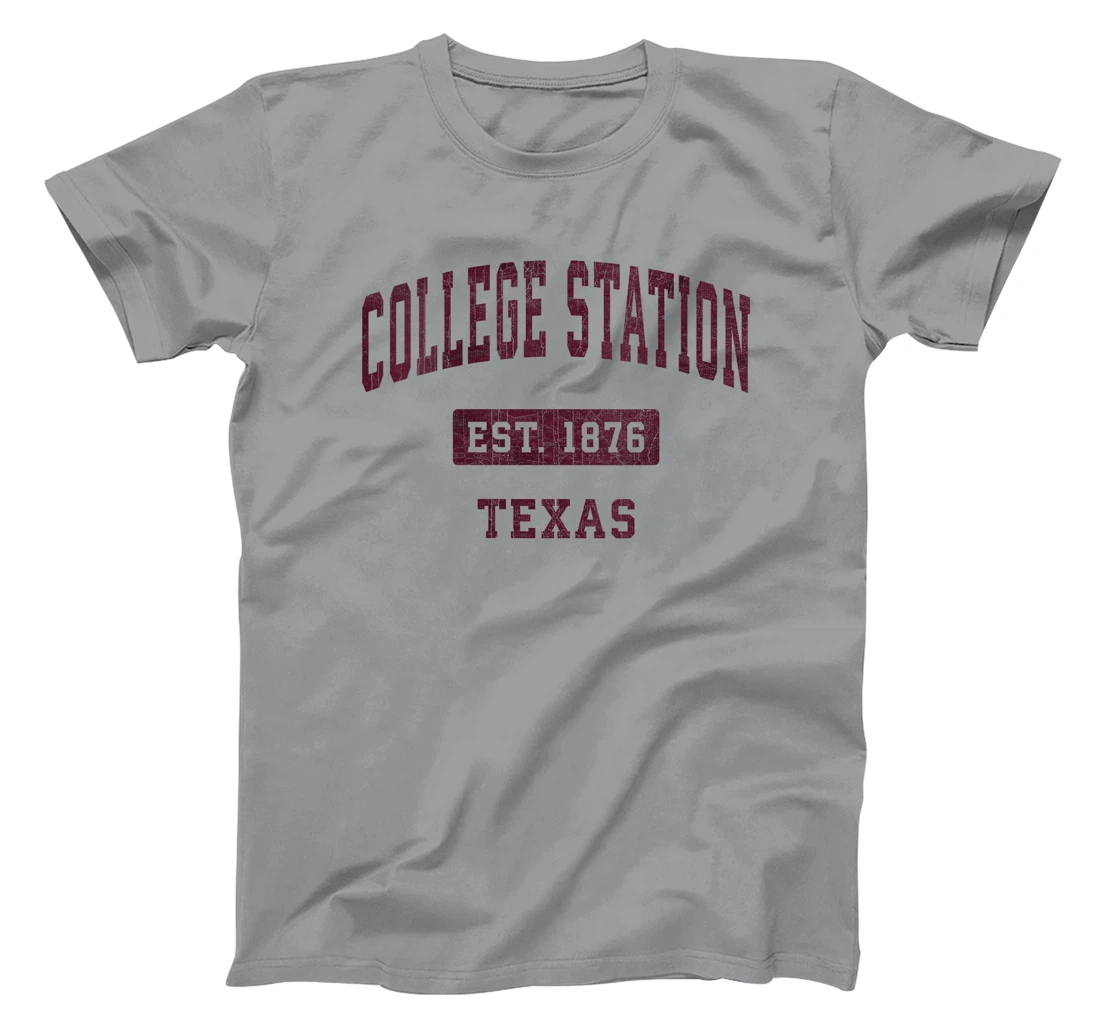Womens College Station Texas TX Vintage Athletic Sports Design T-Shirt