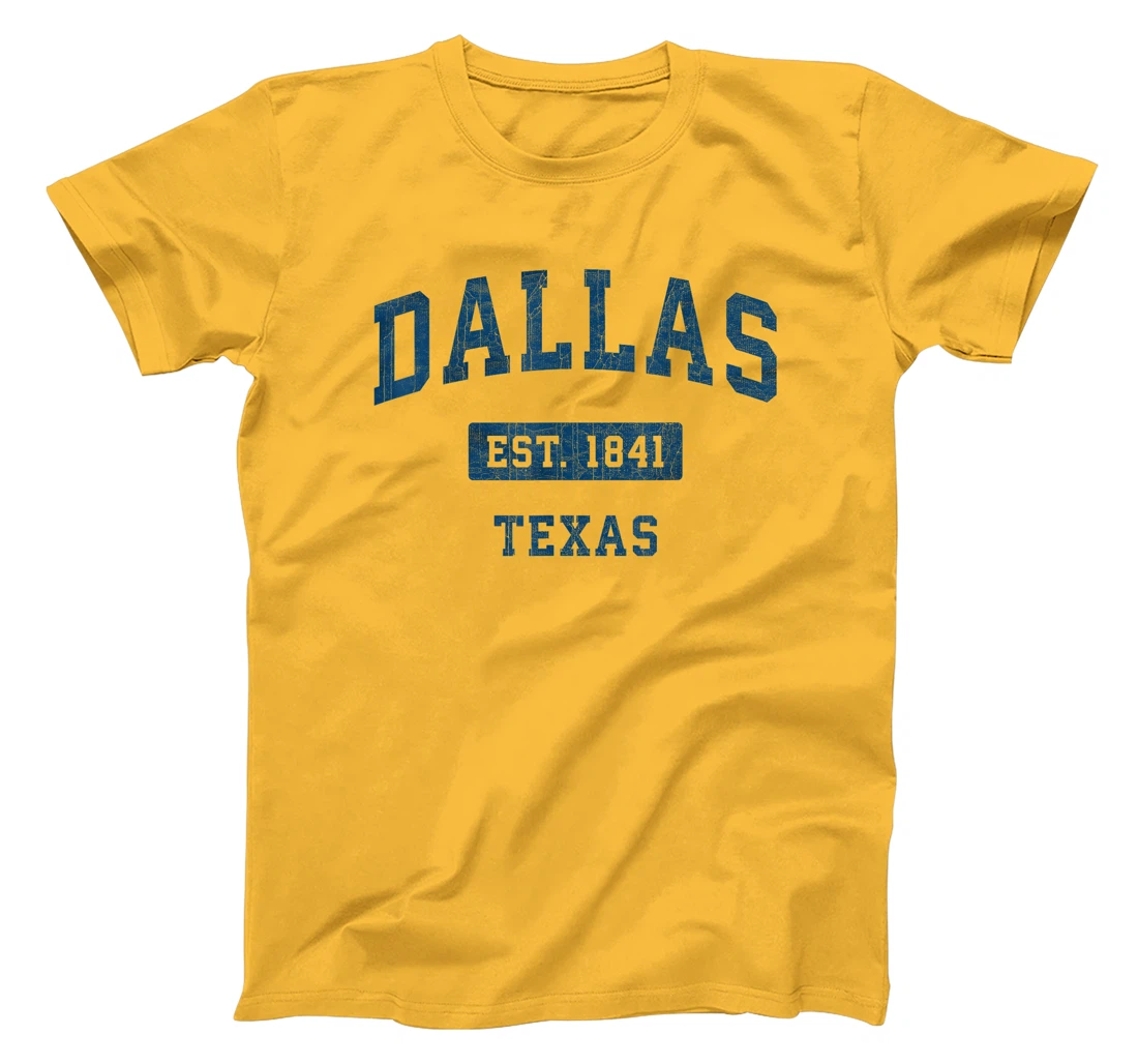 Dallas Texas TX Vintage Athletic Navy Sports Design T-Shirt