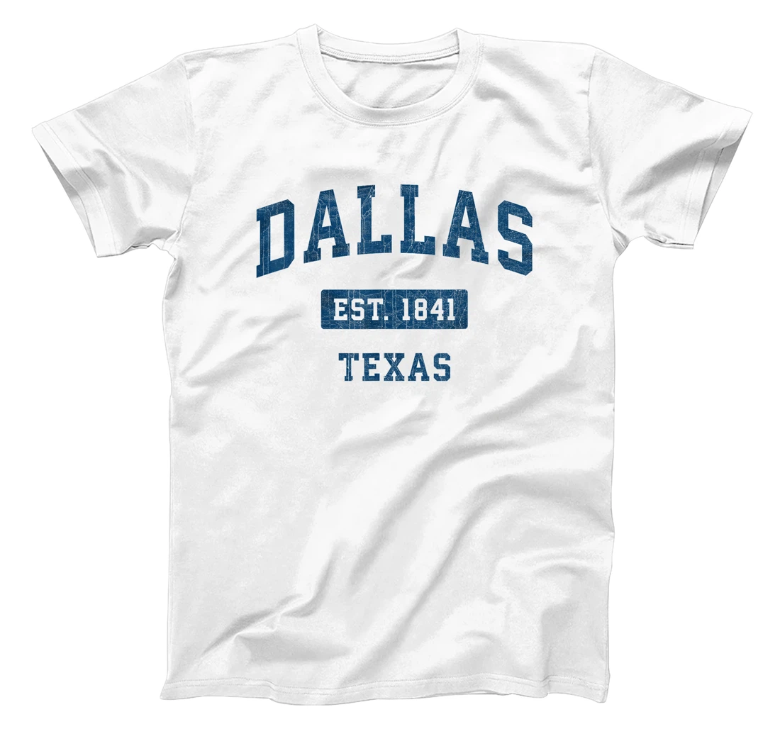 Dallas Texas TX Vintage Athletic Navy Sports Design T-Shirt