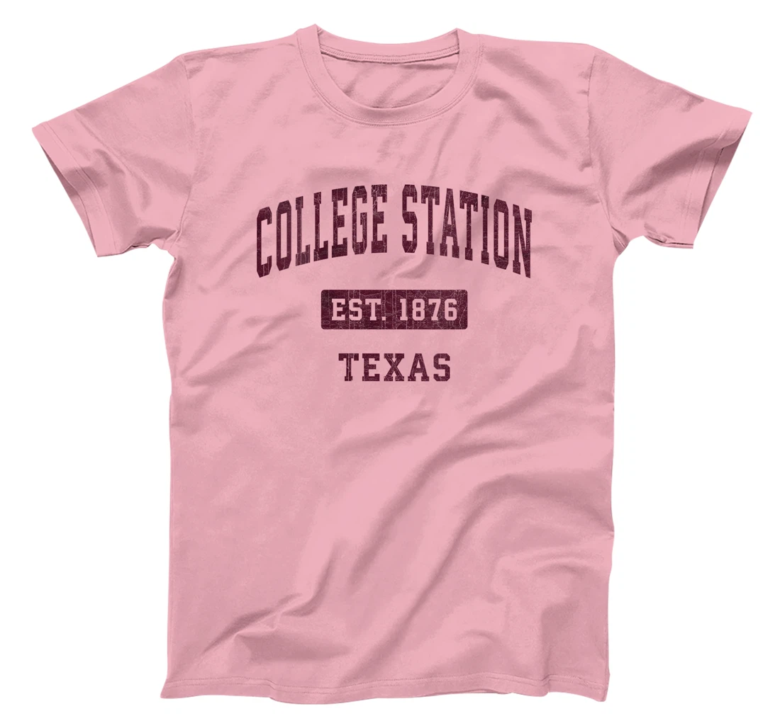 Womens College Station Texas TX Vintage Athletic Sports Design T-Shirt