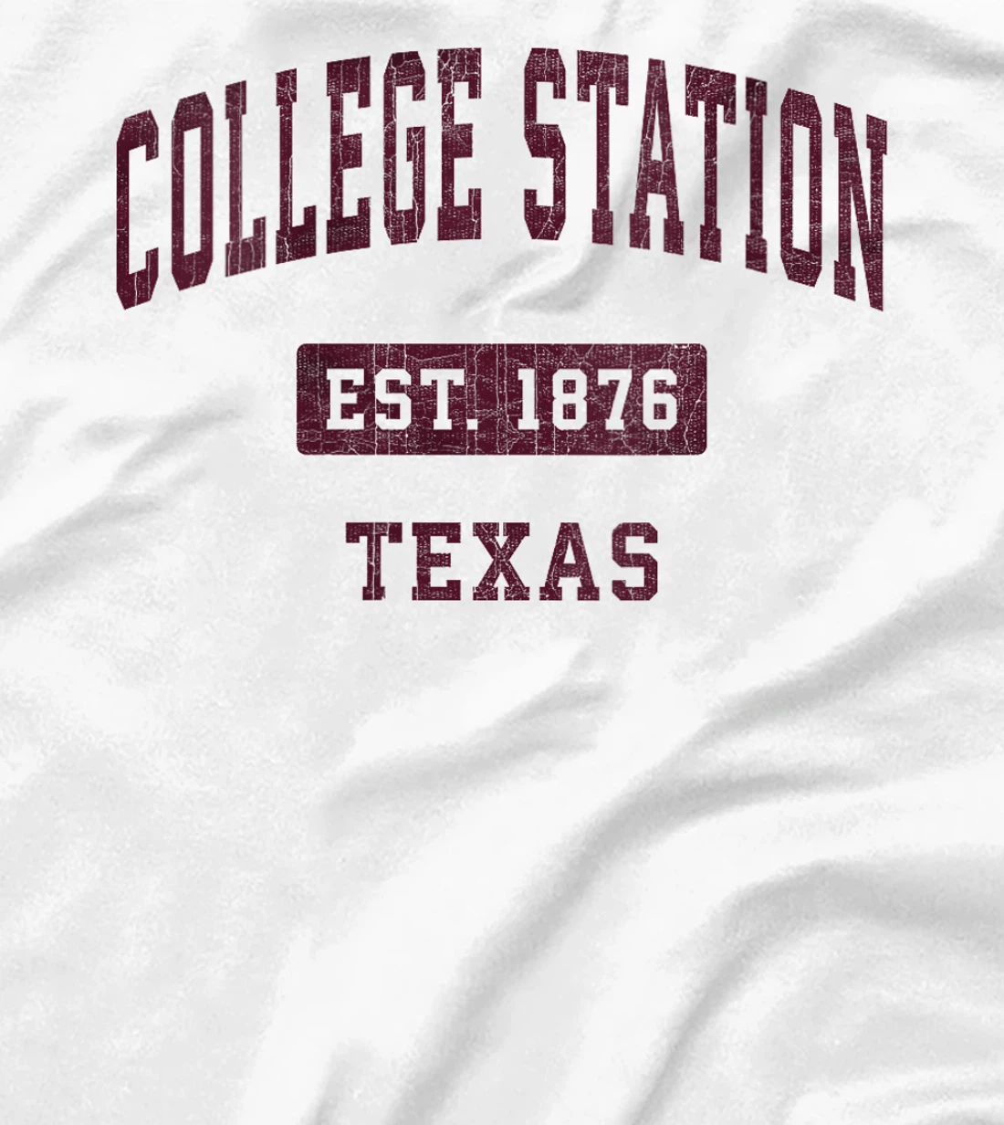 Womens College Station Texas TX Vintage Athletic Sports Design T-Shirt