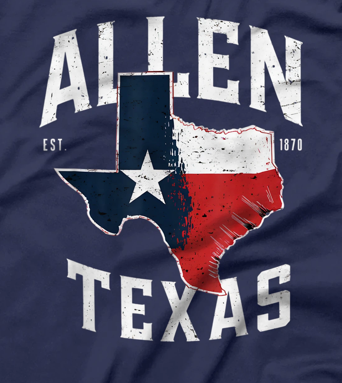 Allen Texas TX Vintage State Flag | Est. 1870 T-Shirt