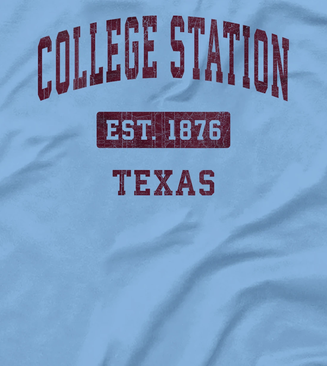 Womens College Station Texas TX Vintage Athletic Sports Design T-Shirt