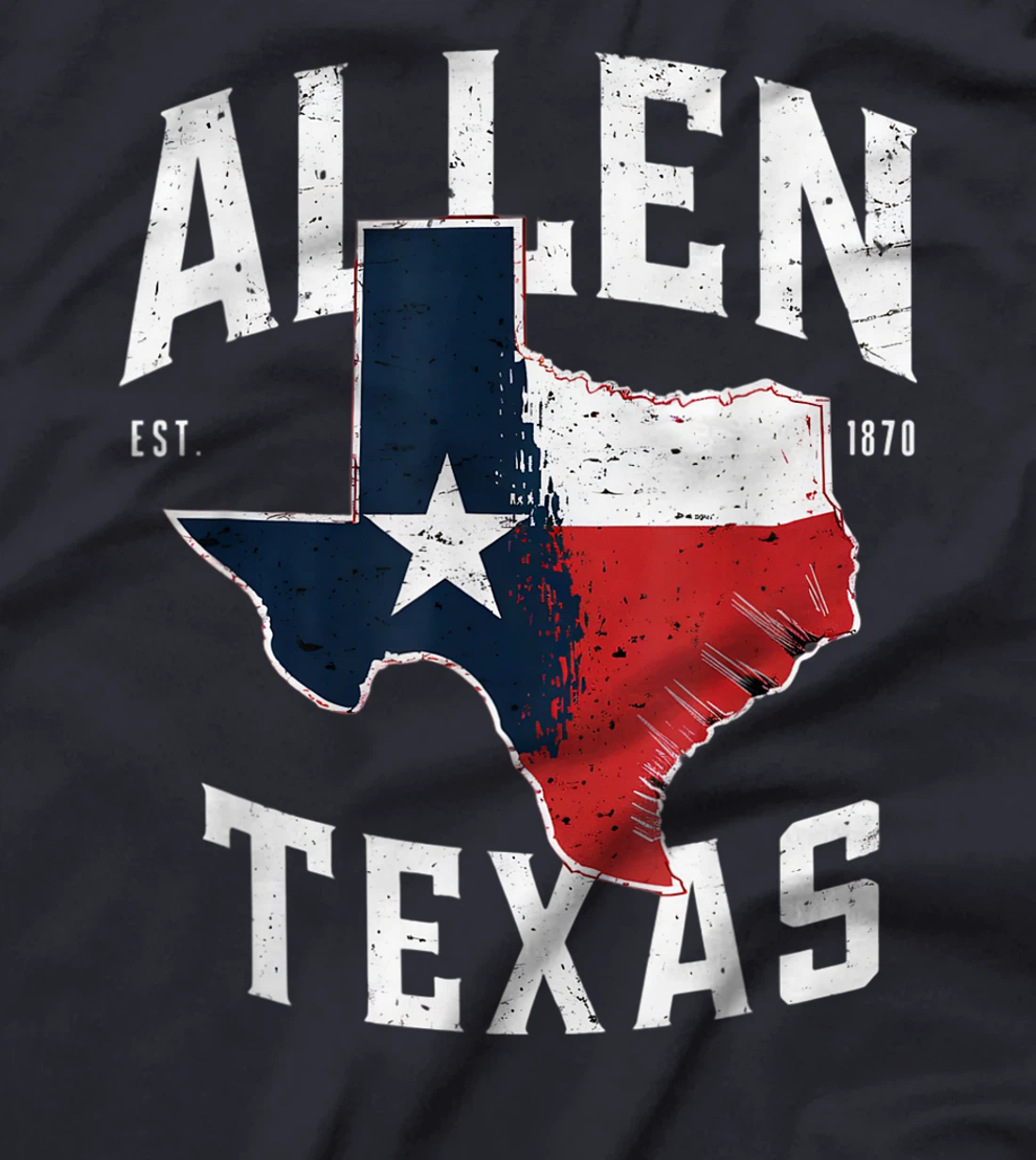 Allen Texas TX Vintage State Flag | Est. 1870 T-Shirt