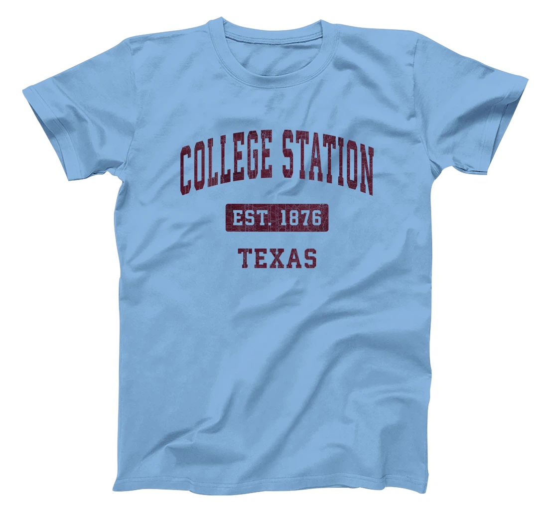 Womens College Station Texas TX Vintage Athletic Sports Design T-Shirt