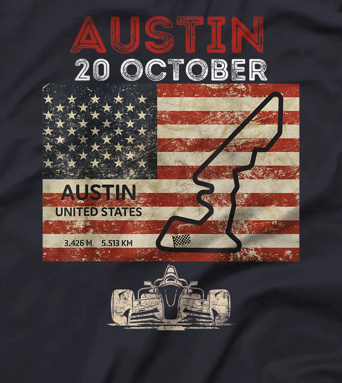 Womens Formula Racing Open Wheel Car Austin Texas Circuit 2024 USA T-Shirt