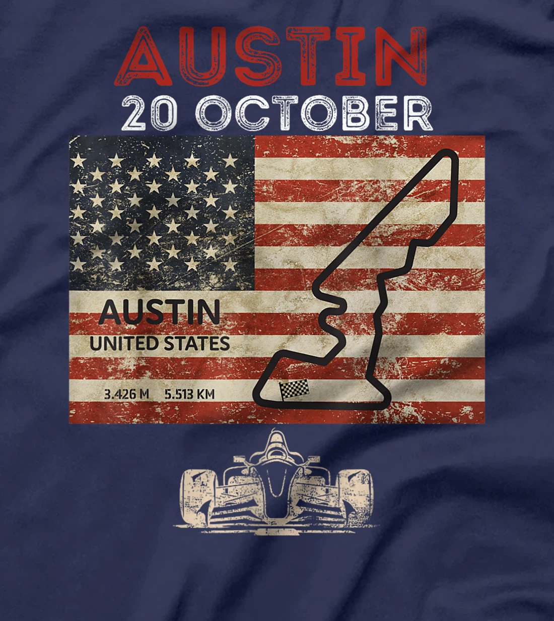 Womens Formula Racing Open Wheel Car Austin Texas Circuit 2024 USA T-Shirt