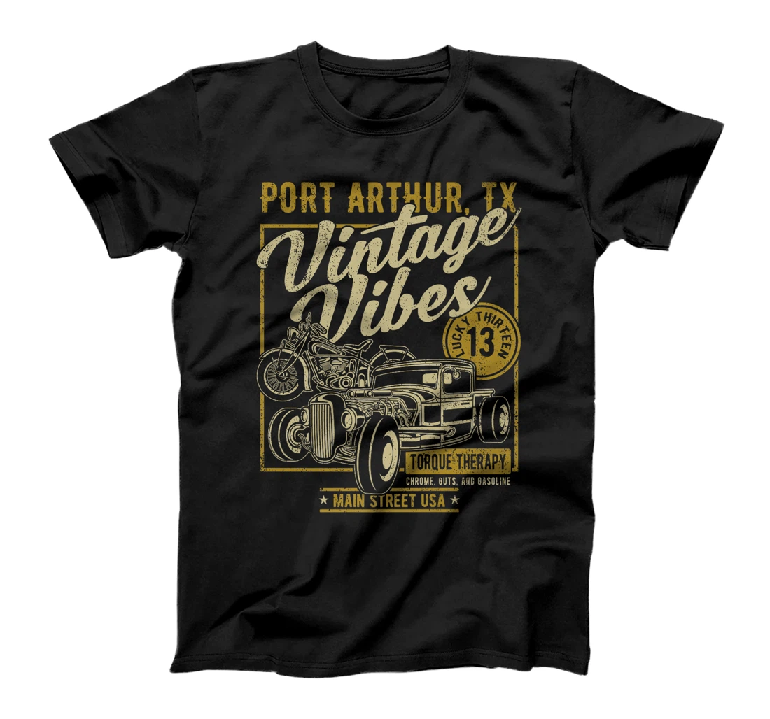 Port Arthur Texas USA Vintage Vibes Hotrod Motorcycle Design Premium T-Shirt