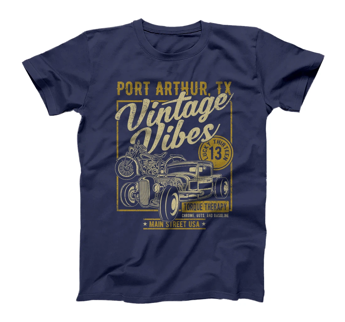 Port Arthur Texas USA Vintage Vibes Hotrod Motorcycle Design Premium T-Shirt