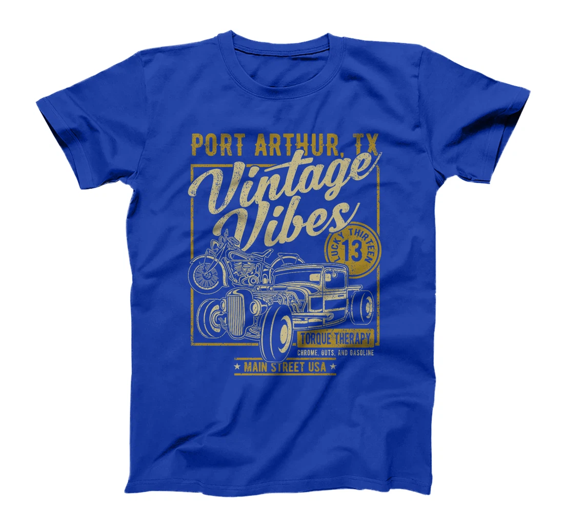 Port Arthur Texas USA Vintage Vibes Hotrod Motorcycle Design Premium T-Shirt