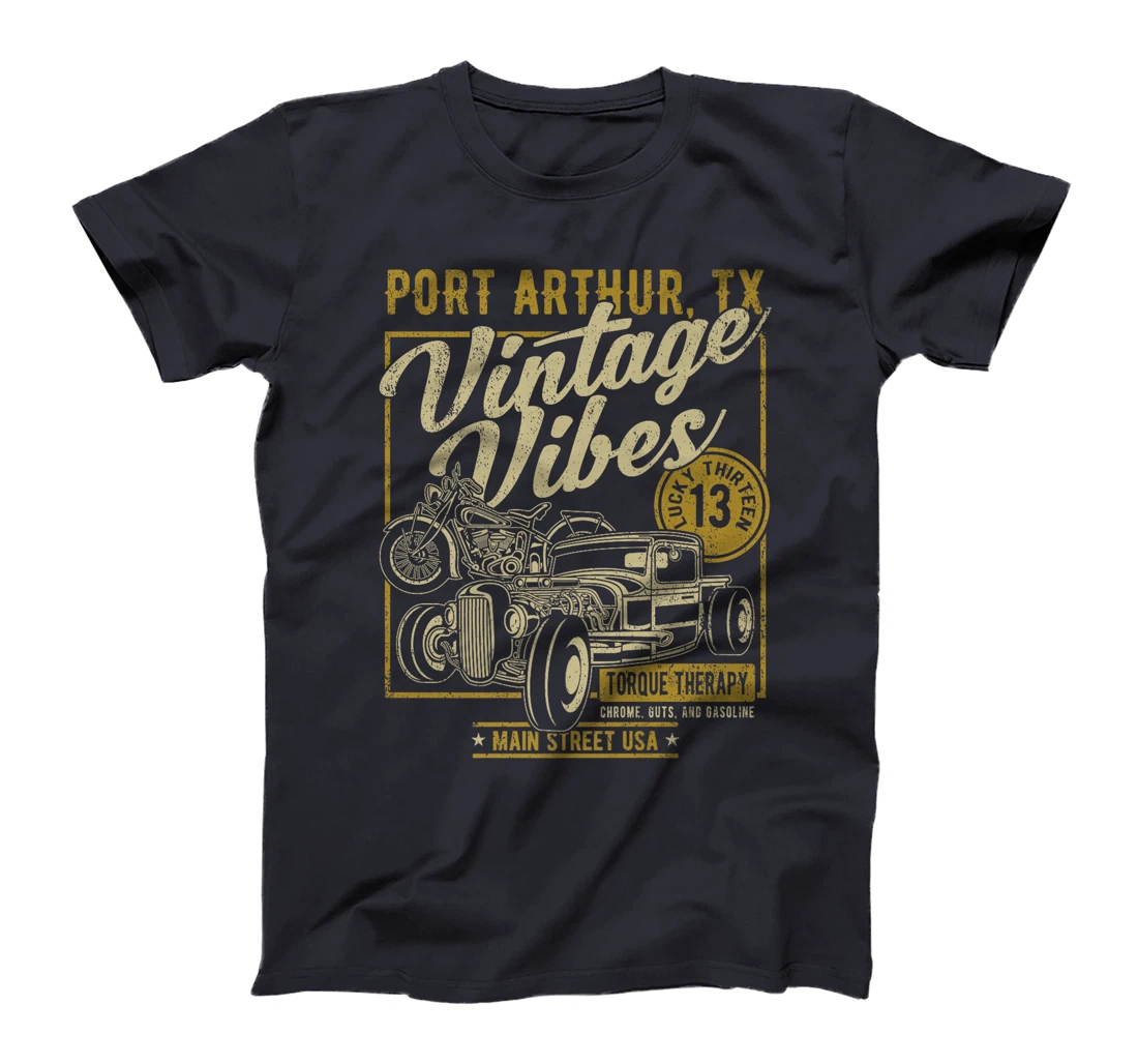 Port Arthur Texas USA Vintage Vibes Hotrod Motorcycle Design Premium T-Shirt