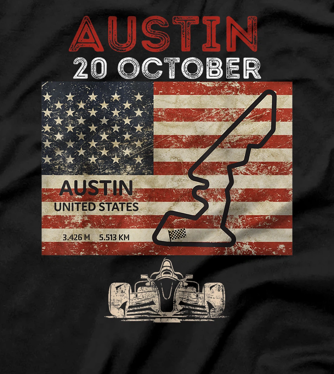 Womens Formula Racing Open Wheel Car Austin Texas Circuit 2024 USA T-Shirt