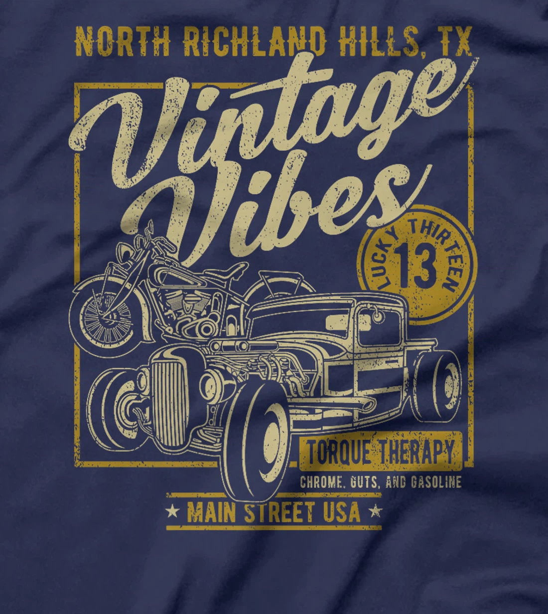 North Richland Hills Texas USA Hotrod and Motorcycle Design Premium T-Shirt