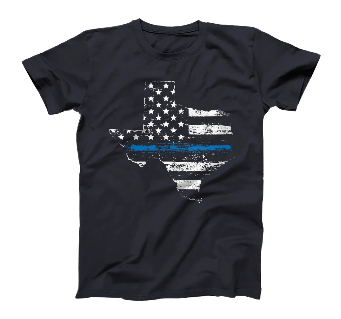 Womens Texas Back the Blue Support Thin Blue Line II T-Shirt