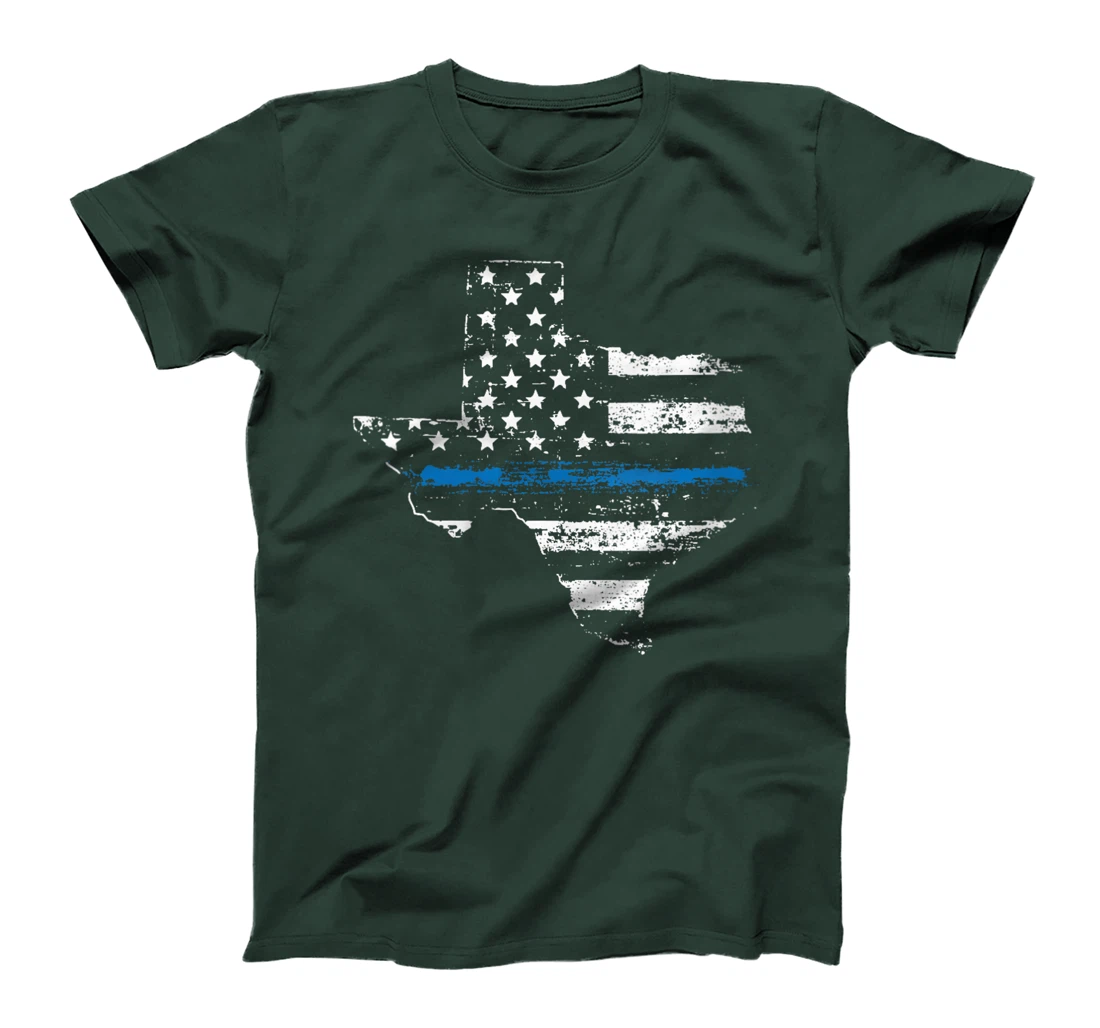 Womens Texas Back the Blue Support Thin Blue Line II T-Shirt